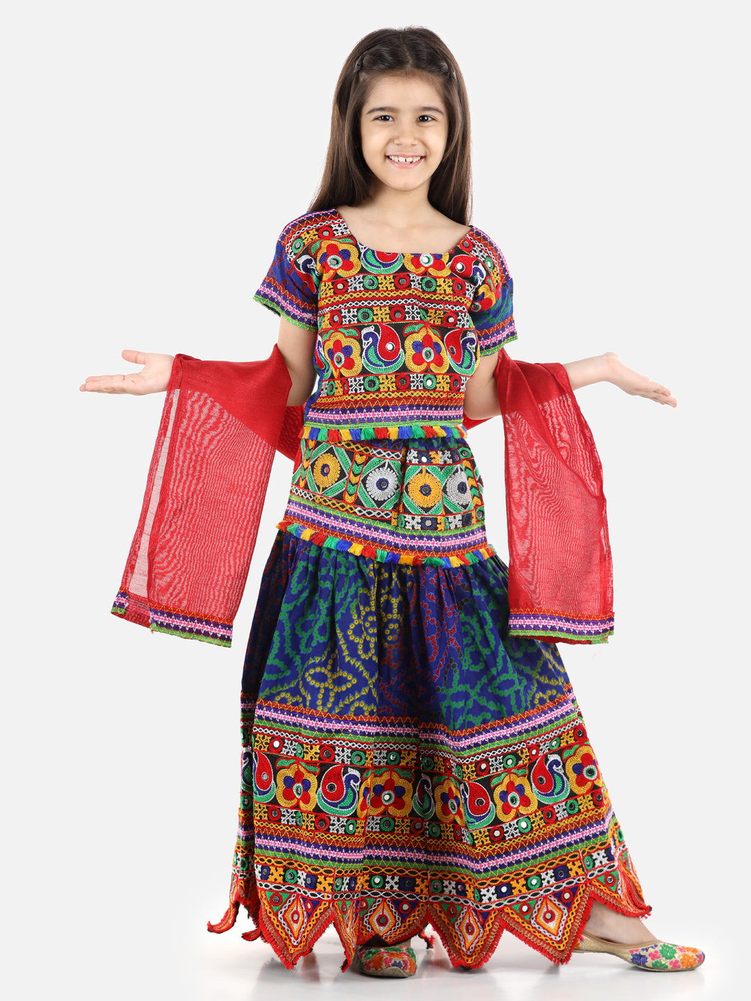 BownBee Kutch Embroidery Chaniya Choli-Blue