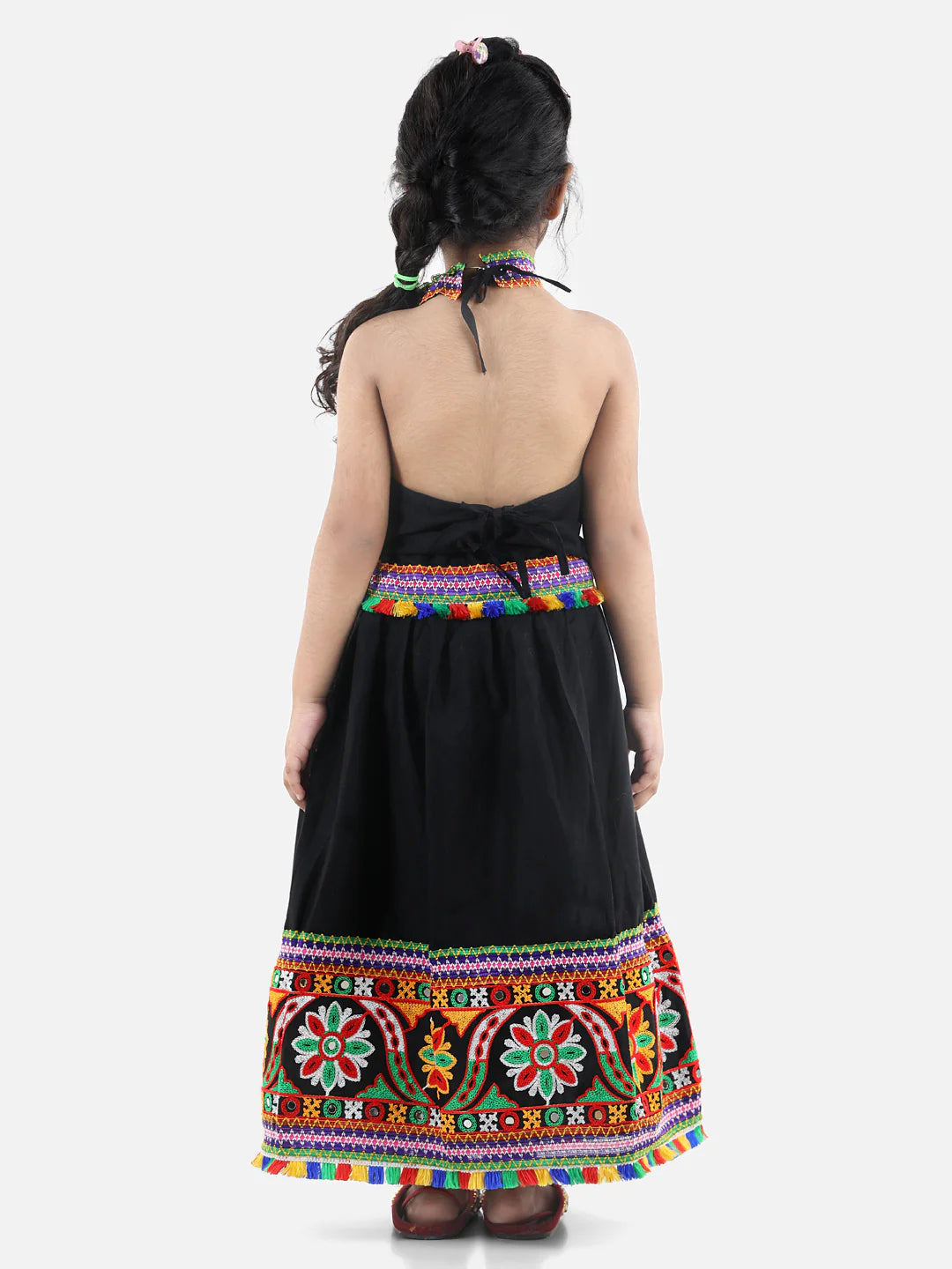 BownBee Kids Girls Navratri Dandiya  Garba Bandhani halter neck chaniya choli