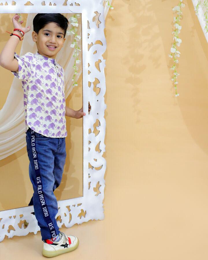 BownBee Pure Cotton Half Sleeve Printed Shirt for Boys