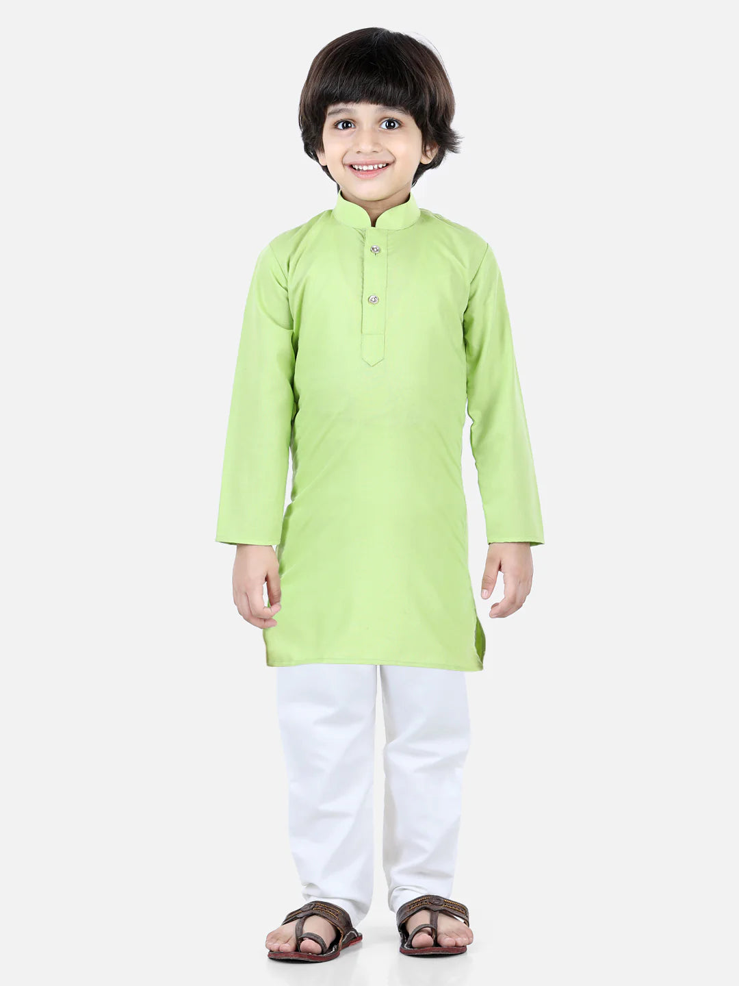 BownBee Sibling set of Patan Patola Jacket Kurta Pajama and Patch Top and Dhoti