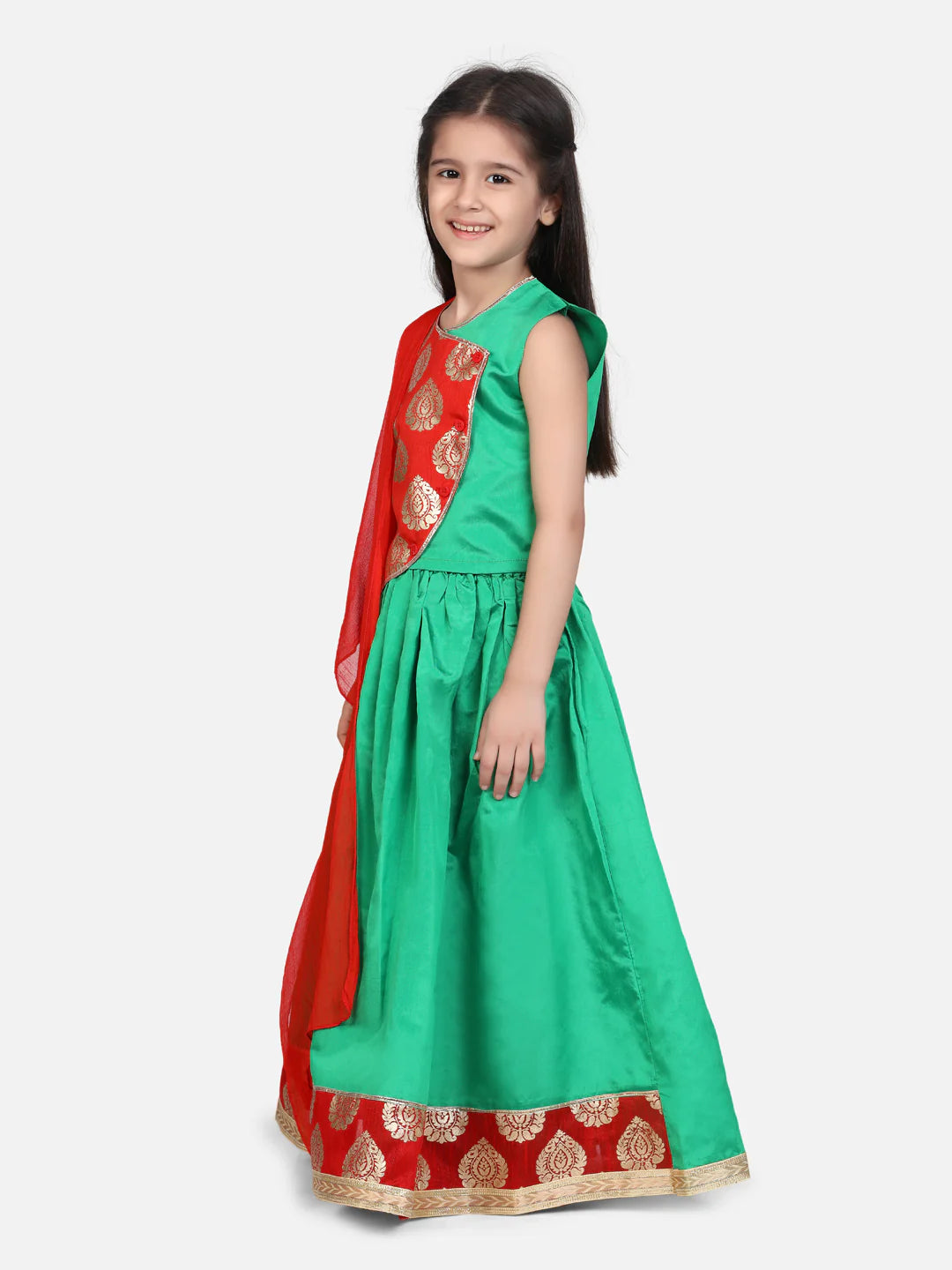 BownBee Sibling little Kanhiya suit and round panel printed Lehenga with Dupatta