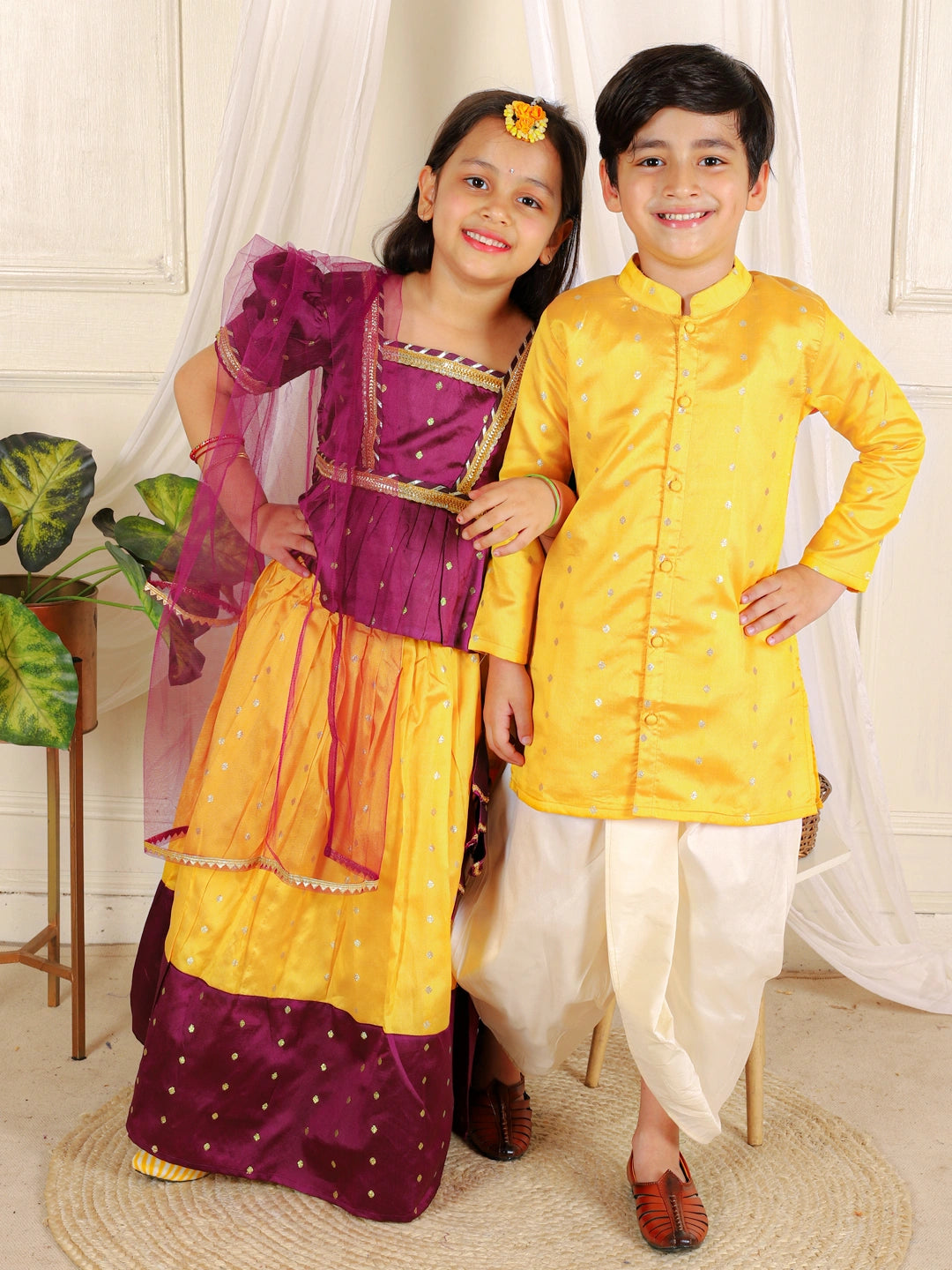 BownBee Sibling Set Full Sleeve Festive Dhoti Kurta for Boys