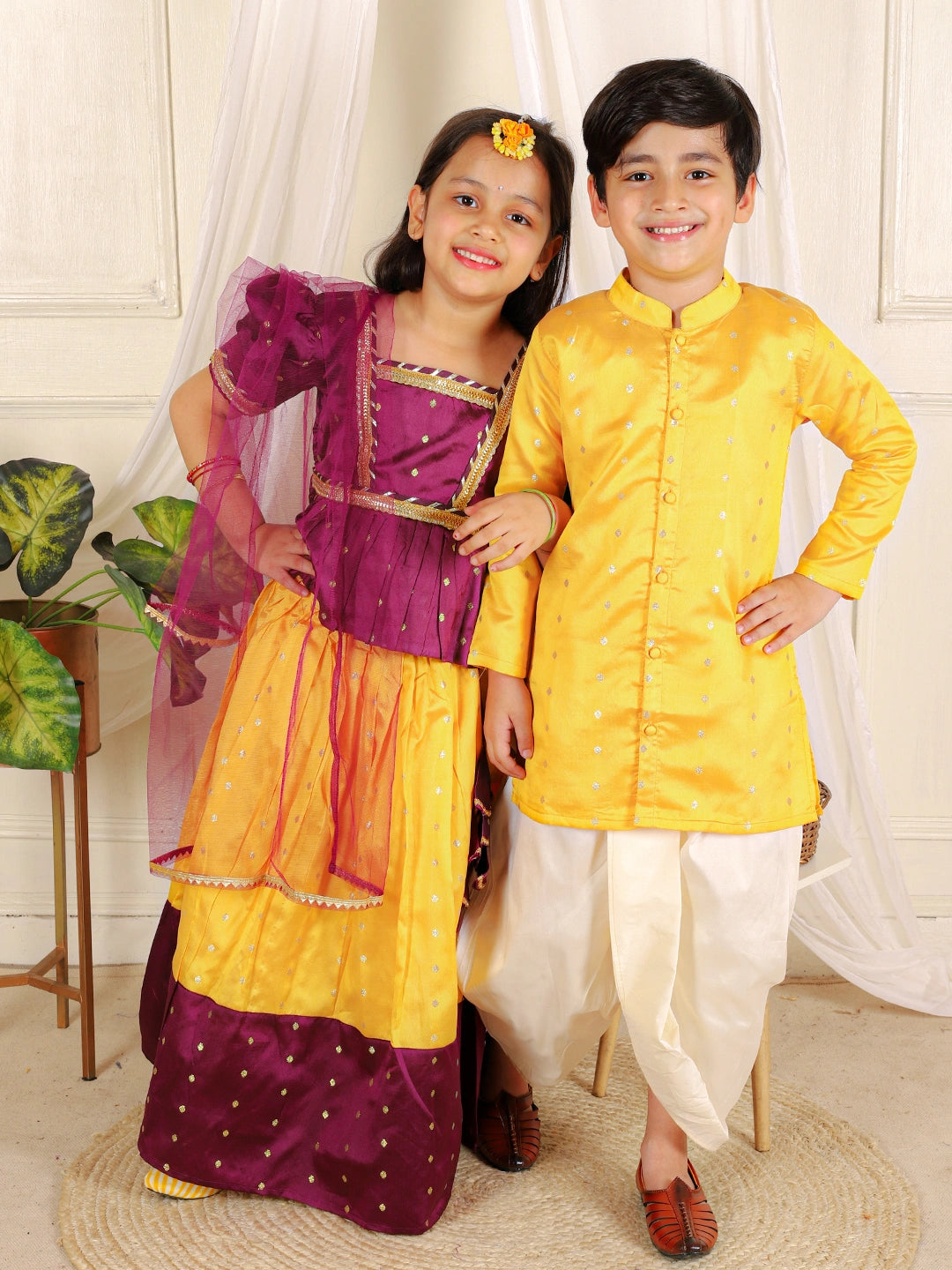 BownBee Sibling Set Full Sleeve Festive Dhoti Kurta for Boys