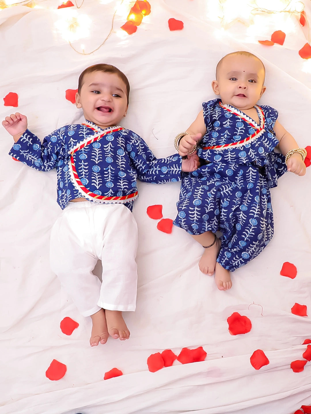 BownBee Festive Ethnic Set & Kurta Pajama Sibling Set For Infants