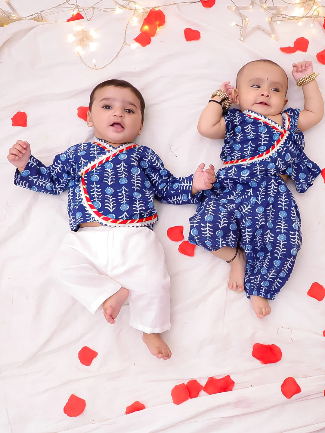 BownBee Festive Ethnic Set & Kurta Pajama Sibling Set For Infants