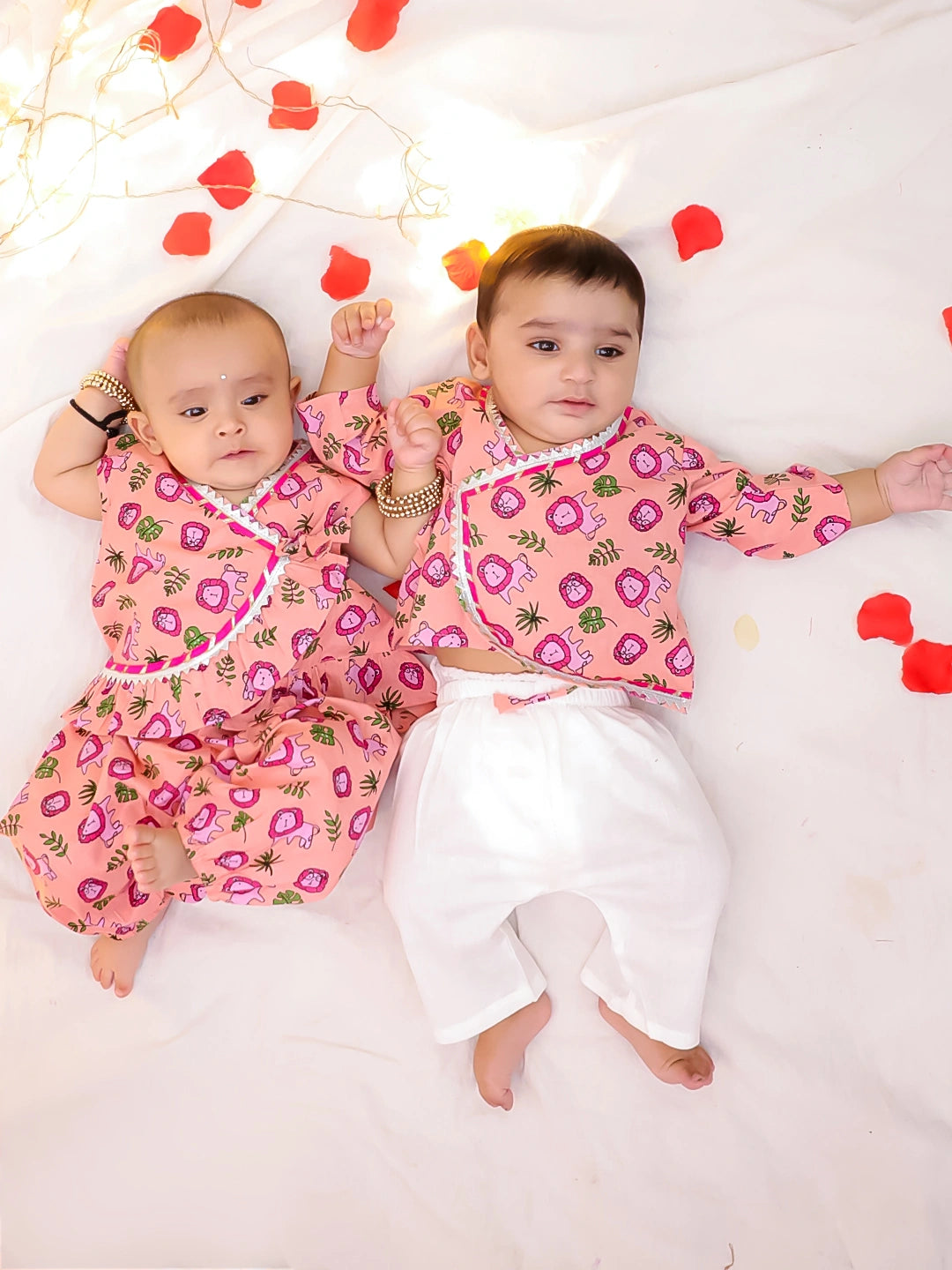 BownBee Festive Ethnic Set & Kurta Pajama Sibling Set For Infants