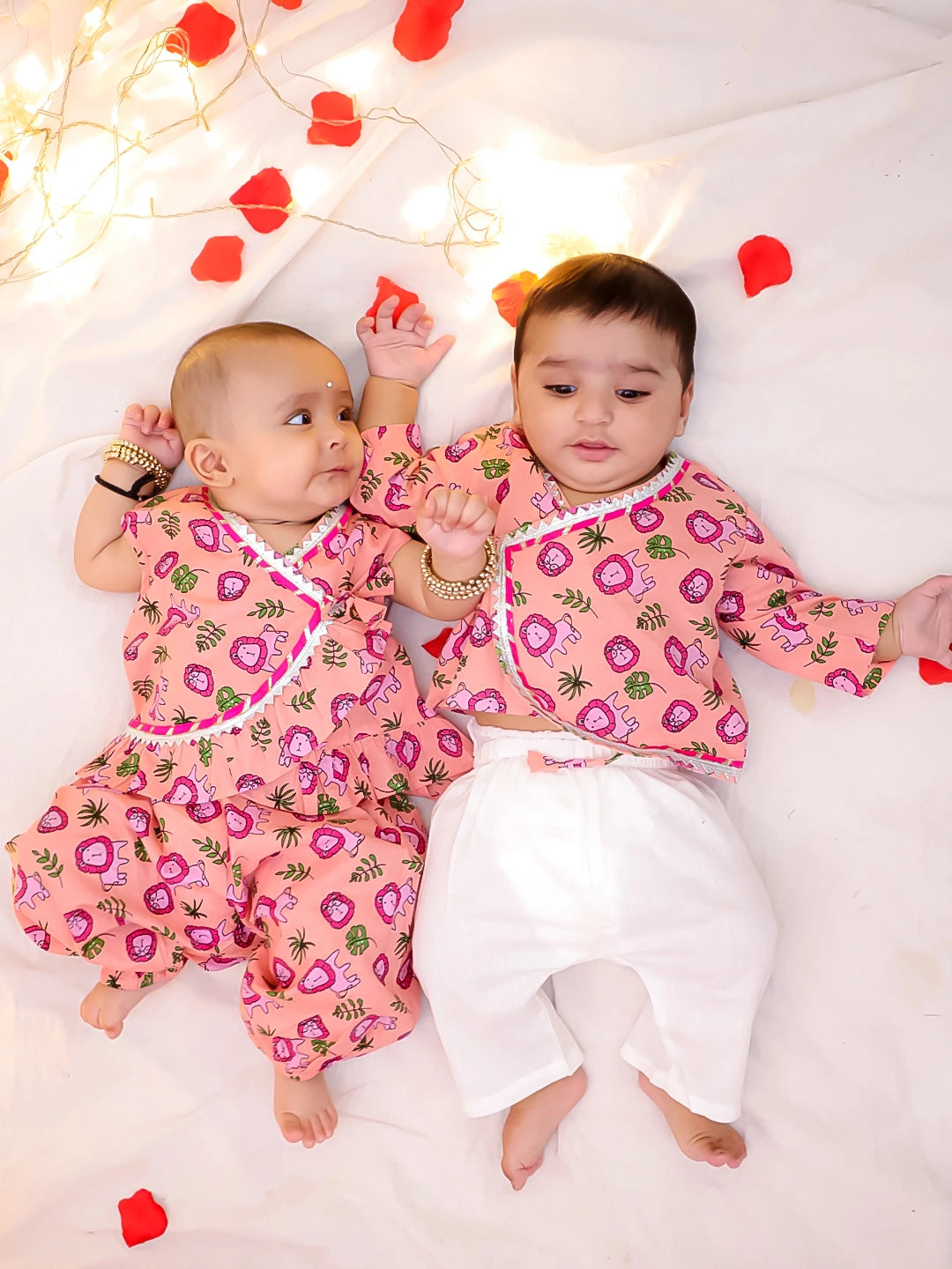BownBee Festive Ethnic Set & Kurta Pajama Sibling Set For Infants
