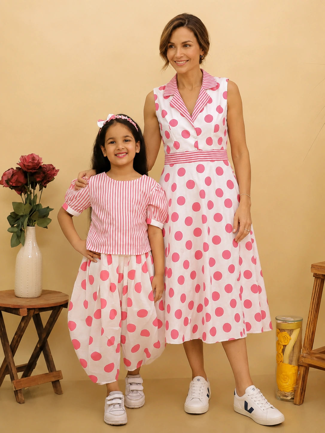 BownBee Mother And Daughter Casual Outfit Combo