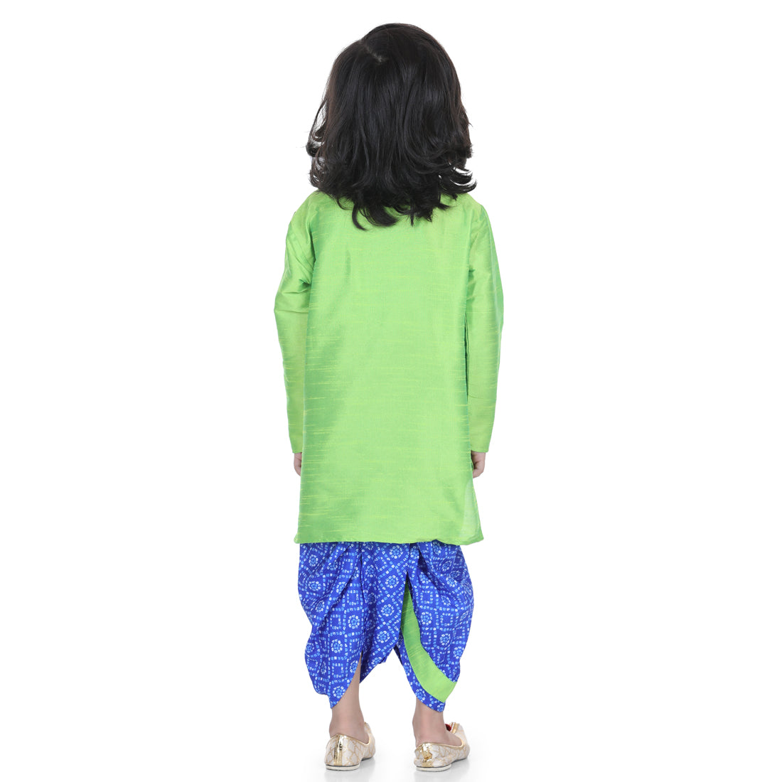 BownBee Boys Double Panel Bandhani Silk Dhoti Kurta- Super Sale