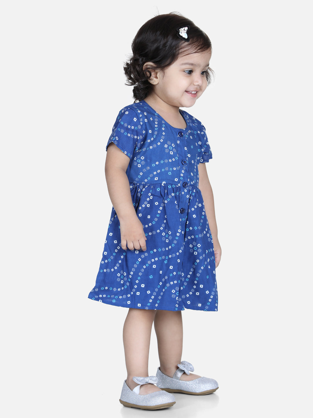 BownBee Infant Cotton Jhabla With Bloomer - Blue