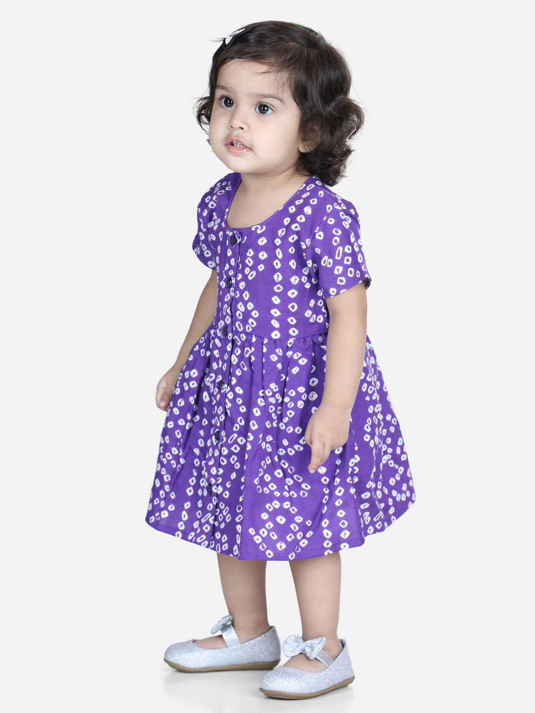 BownBee Infant Cotton Jhabla With Bloomer - Purple