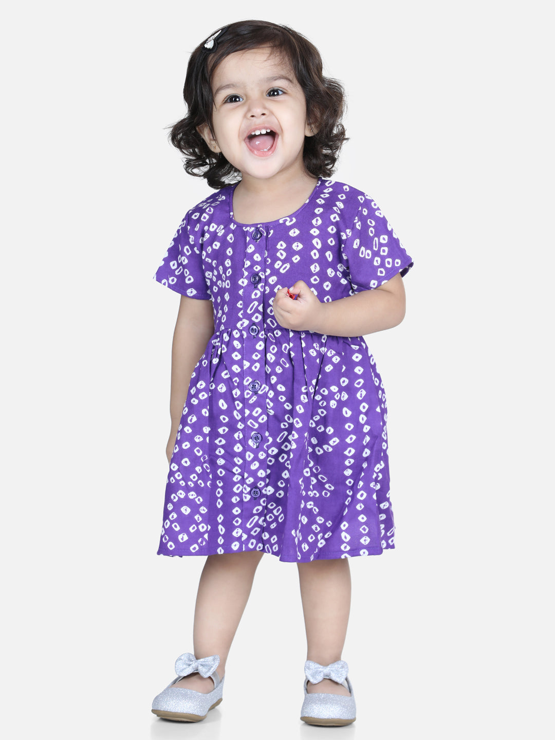 BownBee Infant Cotton Jhabla With Bloomer - Purple