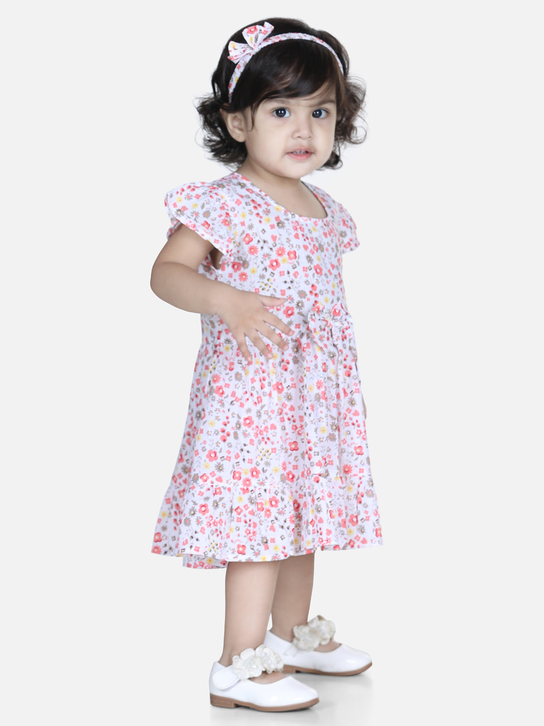 BownBee Frock Bloomer Infant Set with Hairband - Pink