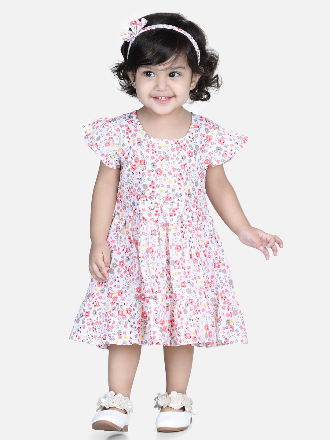 BownBee Frock Bloomer Infant Set with Hairband - Pink