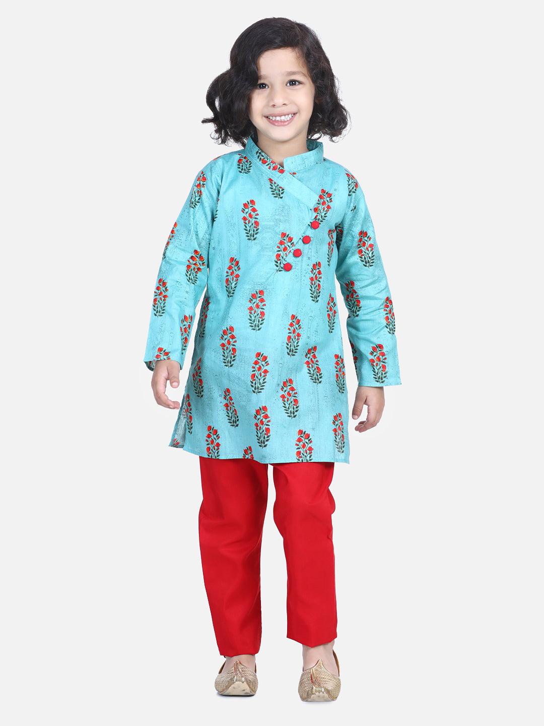 BownBee Floral Print Full Sleeves Kurta and Pajama Sets-Super Sale