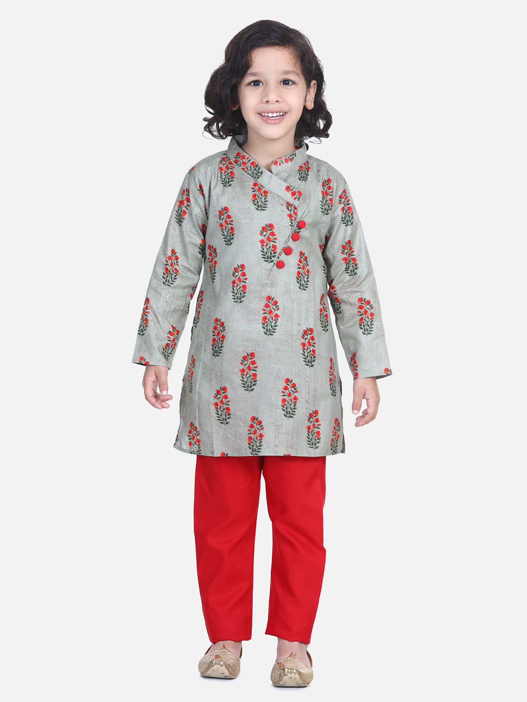 BownBee Floral Print Full Sleeves Kurta and Pajama Sets-Super Sale