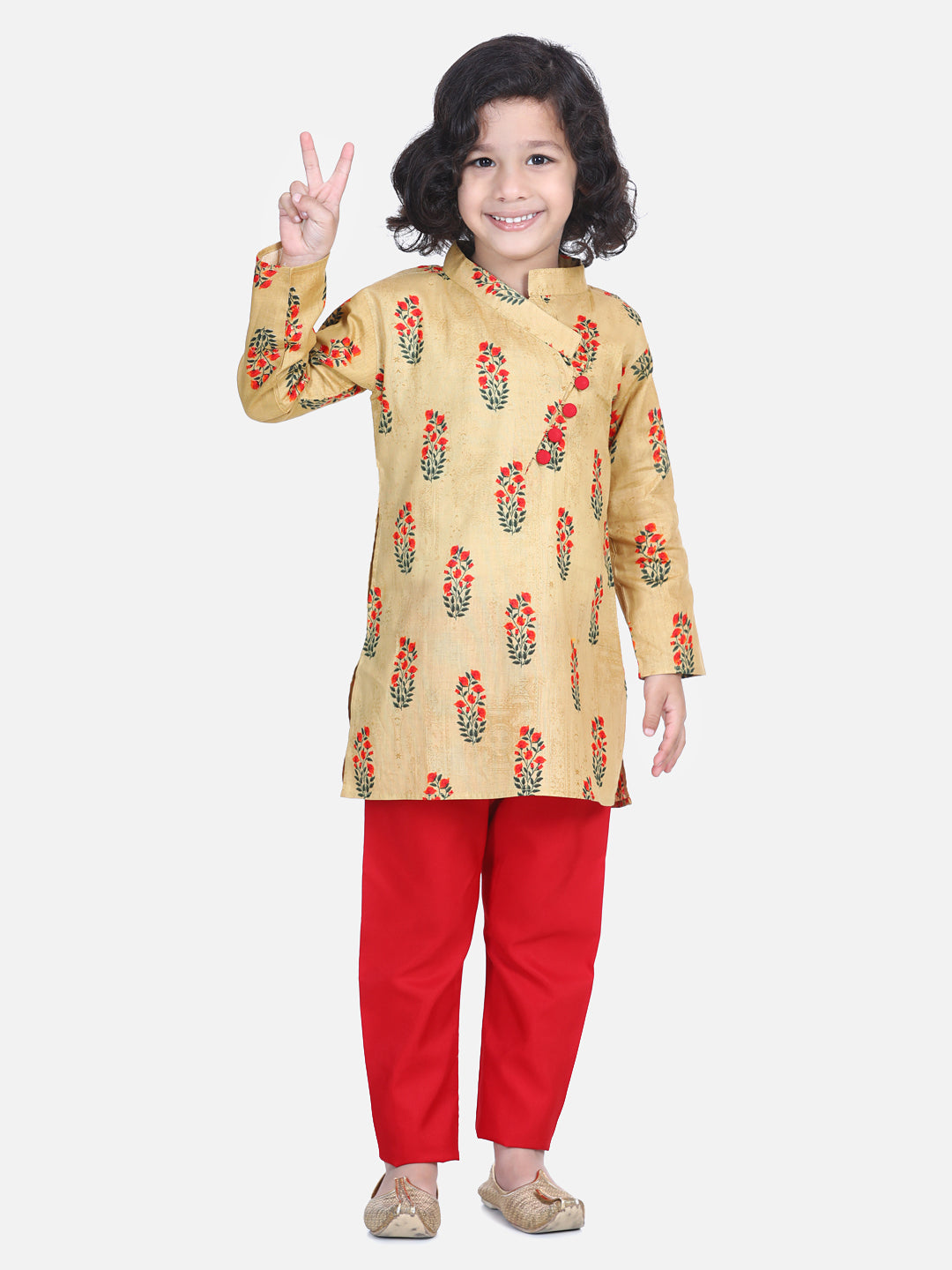 BownBee Floral Print Full Sleeves Kurta and Pajama Sets-Super Sale