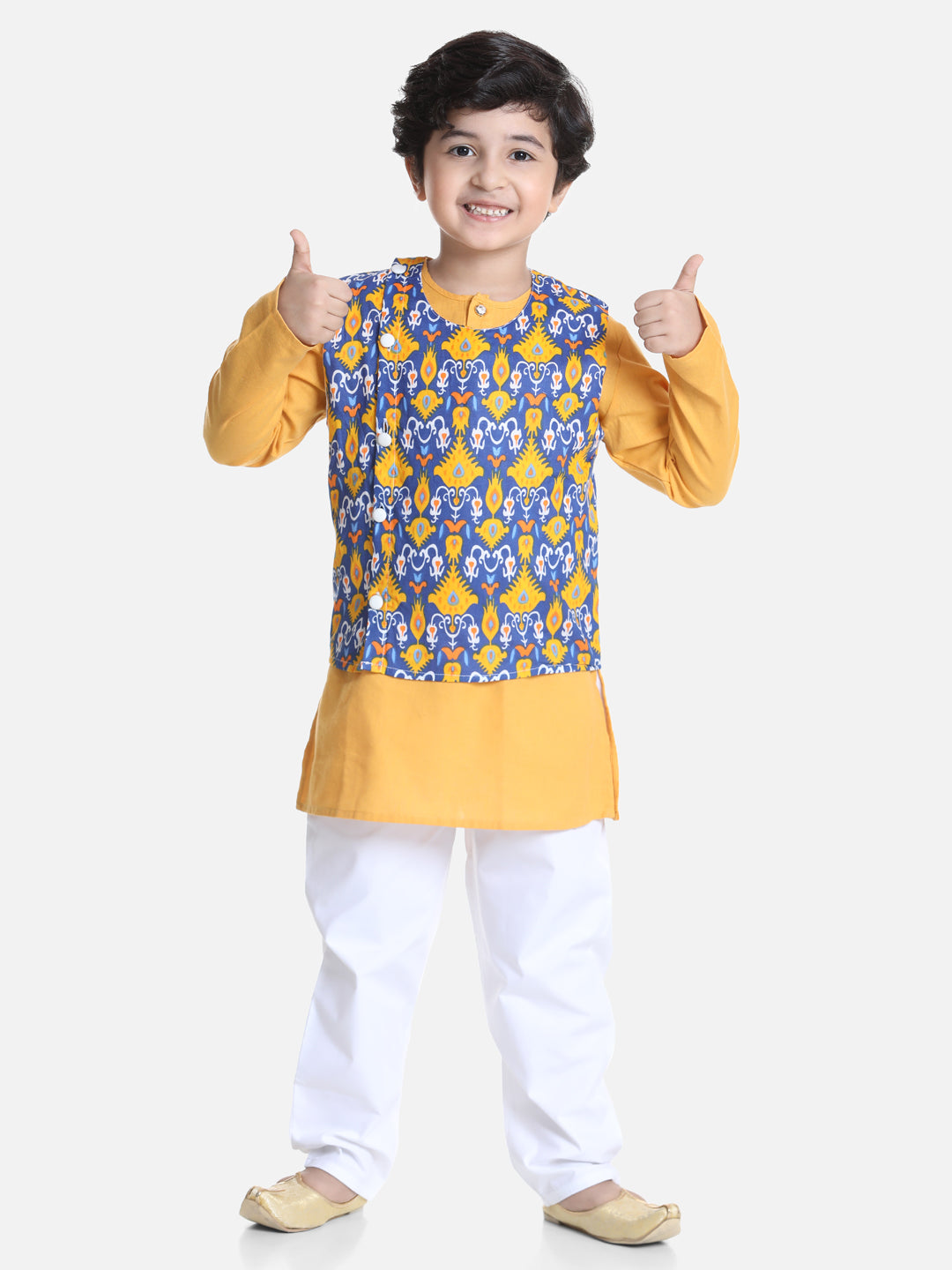 BownBee Printed Jacket Kurta Pajama Set-Super Sale