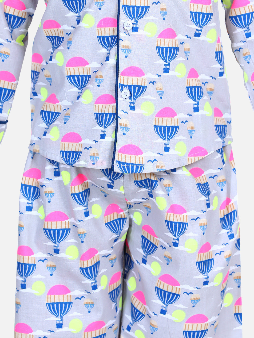 BownBee Full Sleeve Printed Boys Night Suit- Multi