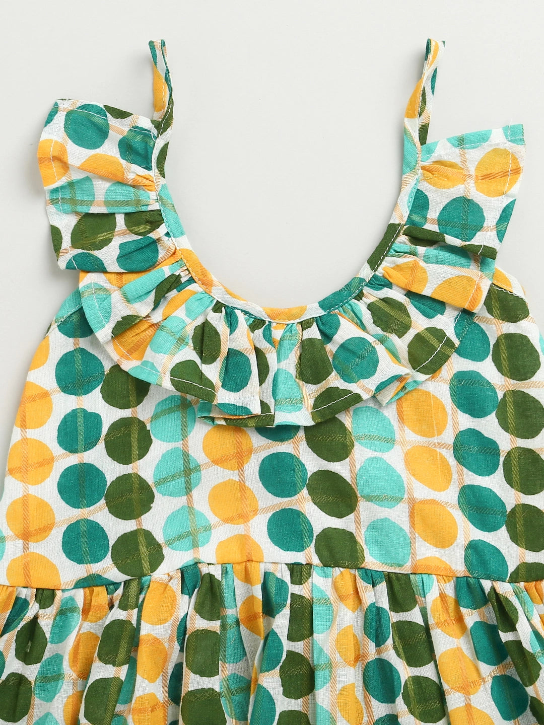BownBee Polka Dot Tier Halter Neck Gown For Girls