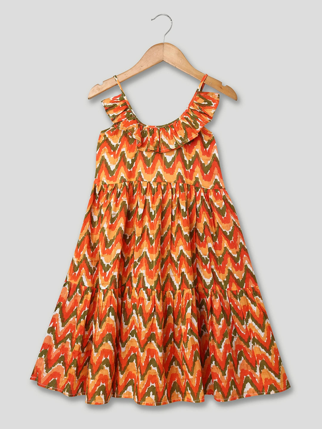 BownBee Polka Dot Tier Halter Neck Gown For Girls