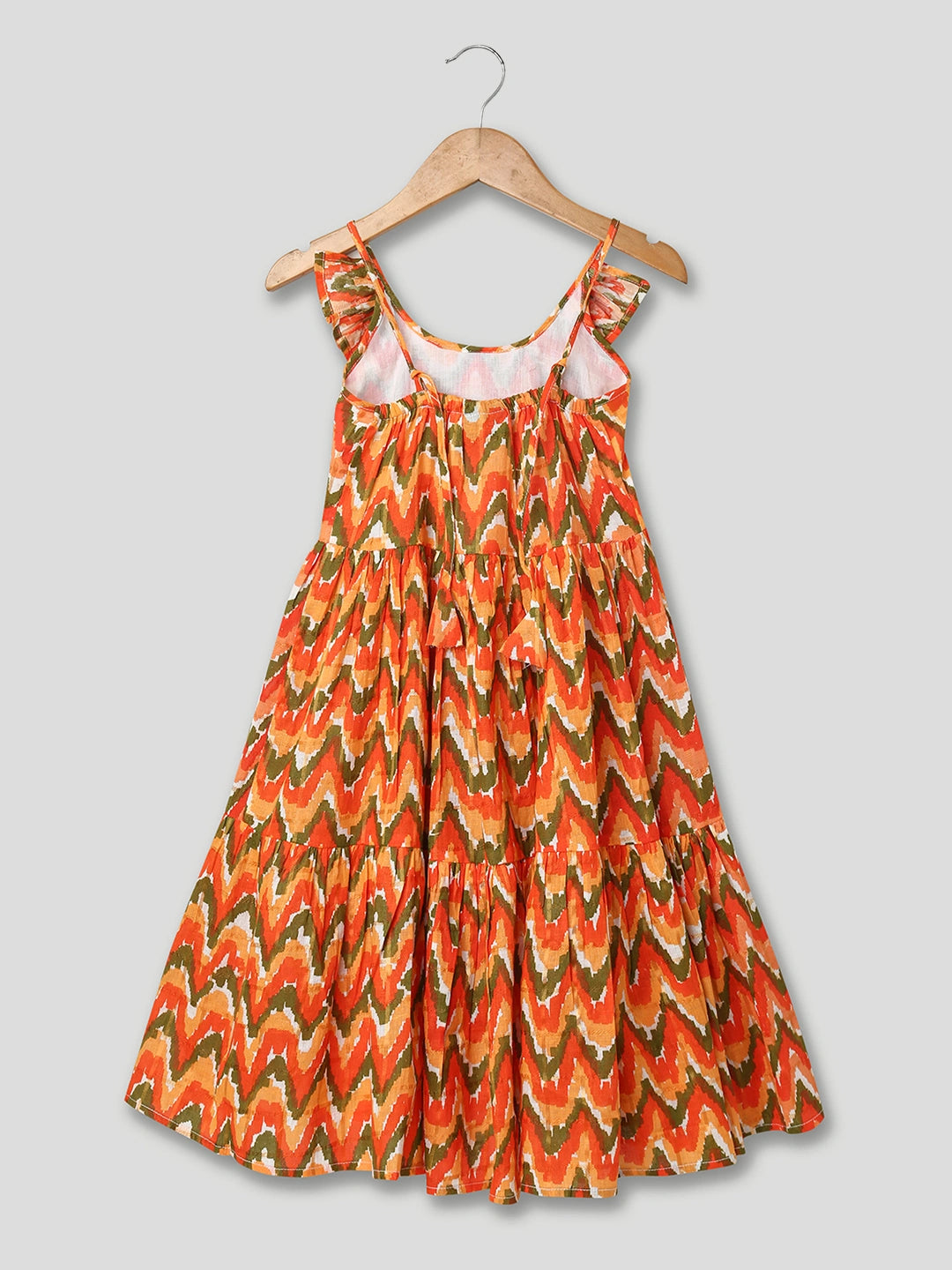 BownBee Polka Dot Tier Halter Neck Gown For Girls