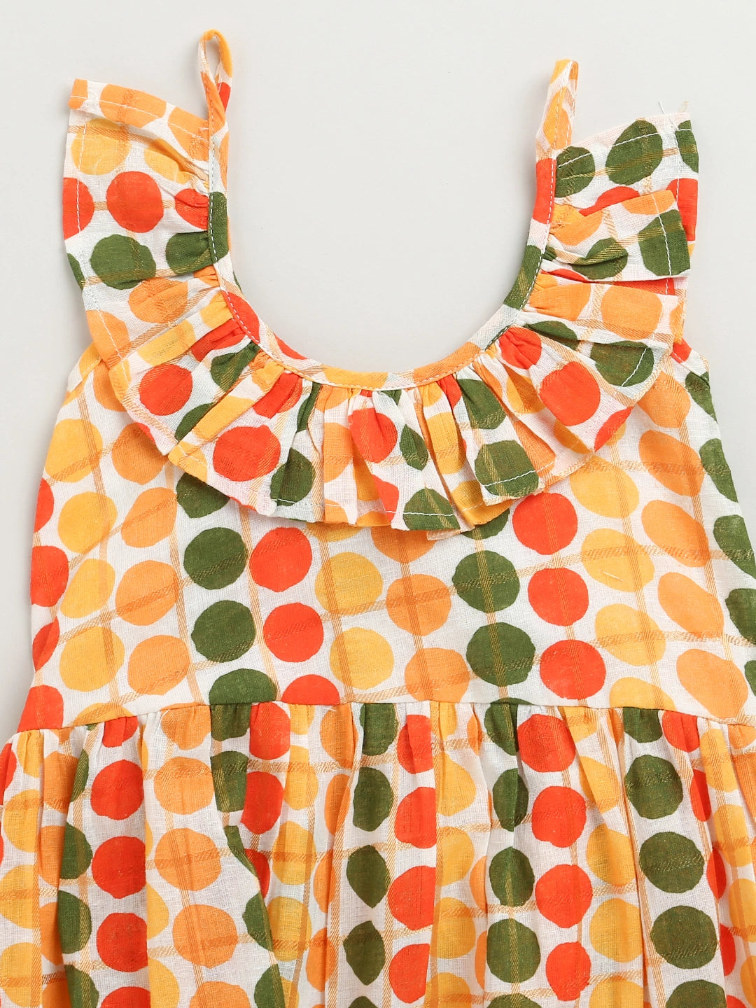 BownBee Polka Dot Tier Halter Neck Gown For Girls