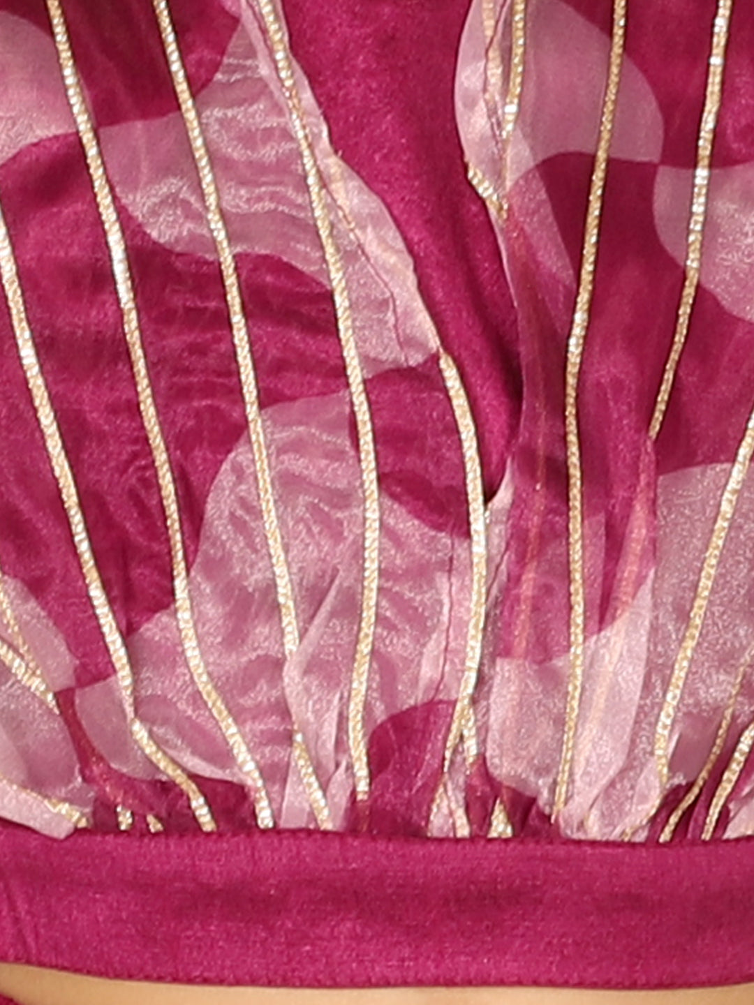 BownBee Organza Cape Choli with Sequined Net Lehenga for Girls- Purple