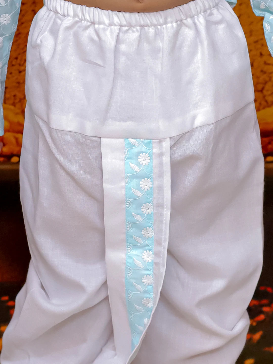 Bownbee Chikan Cotton Full Sleeve Dhoti Kurta For Boys