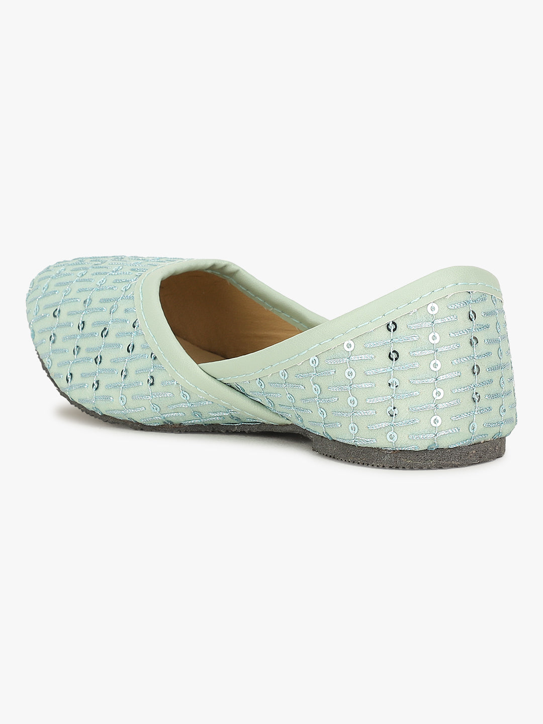 BownBee Embroidered Ethnic Juttis - Sky Blue