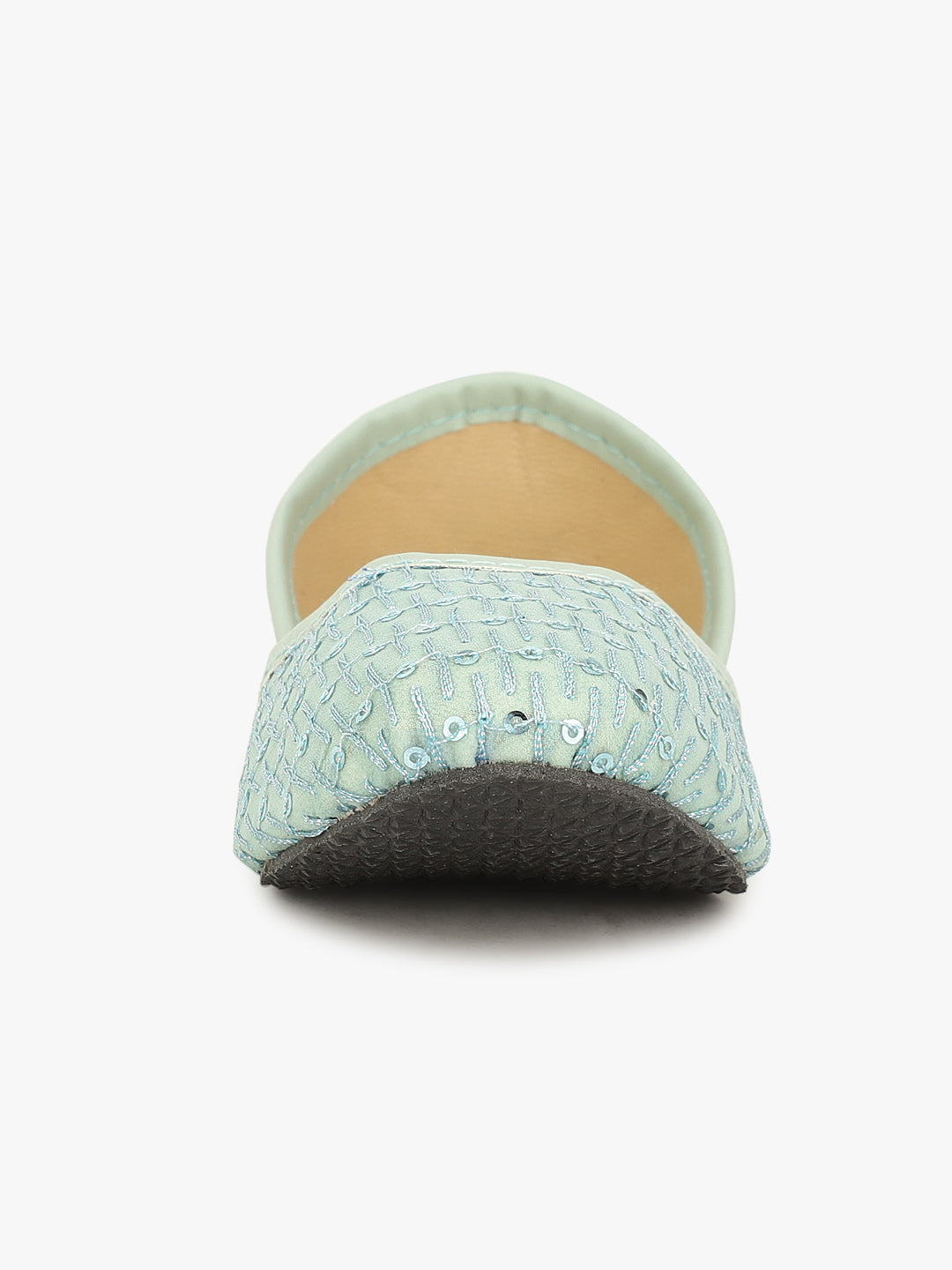 BownBee Embroidered Ethnic Juttis - Sky Blue
