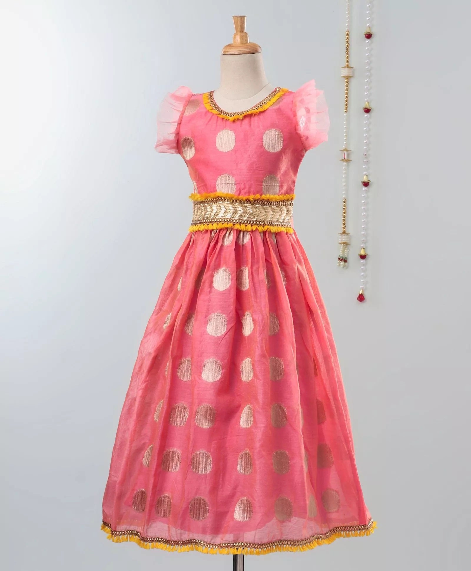 Chanderi Brocade Lehenga Choli For Girls-Pink - BownBee - Creating Special Moments