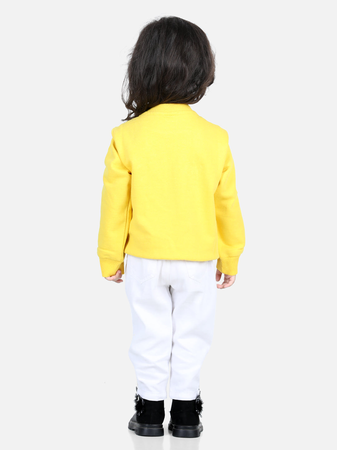 BownBee Full Sleeve Sweatshirt for Girls- Yellow