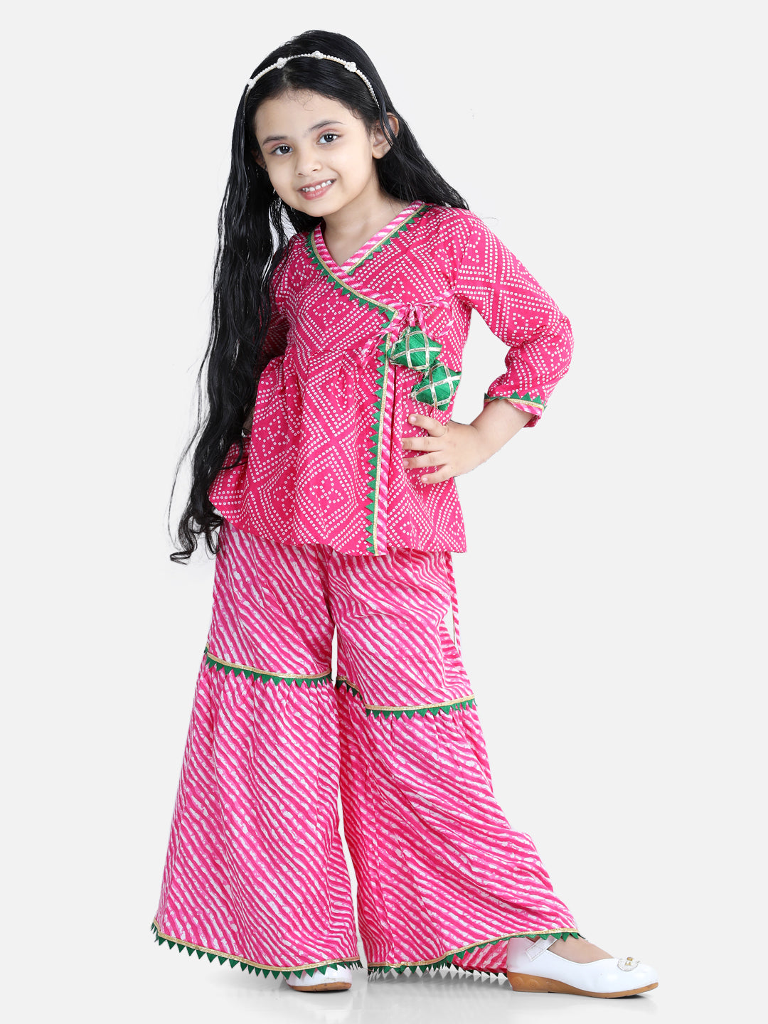 BownBee Block Print Cotton Angrakha with Sharara-Super Sale