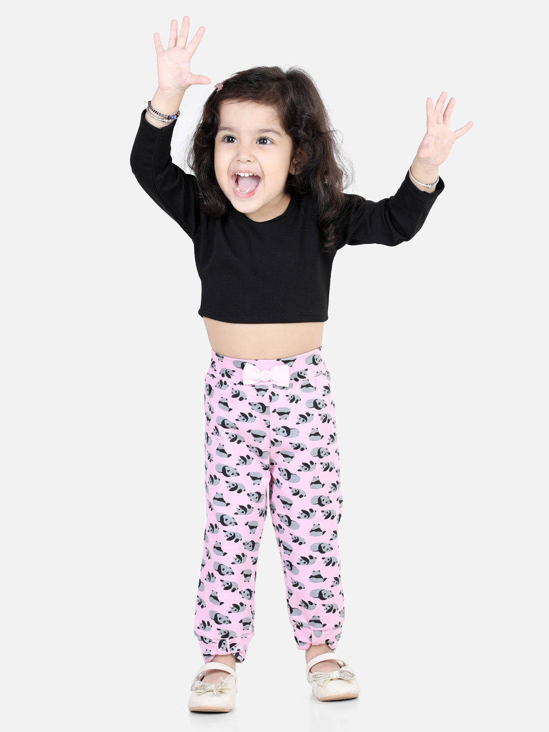 BownBee All Over Panda Printed Leggings - Pink