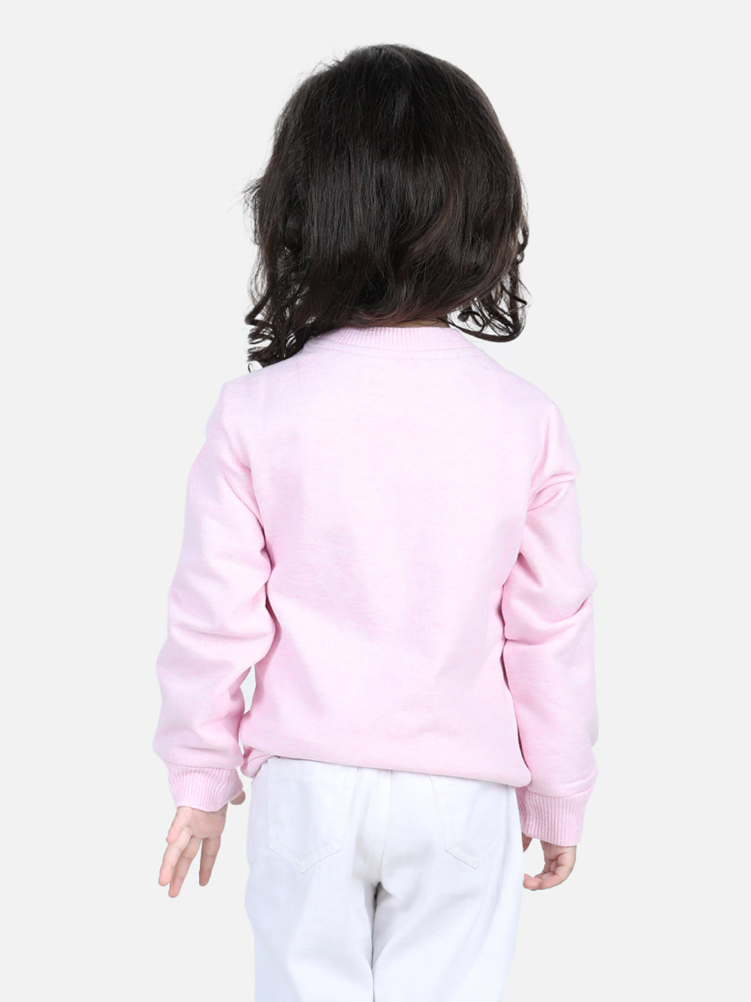 BownBee Full Sleeve Sweatshirt for Girls- Pink