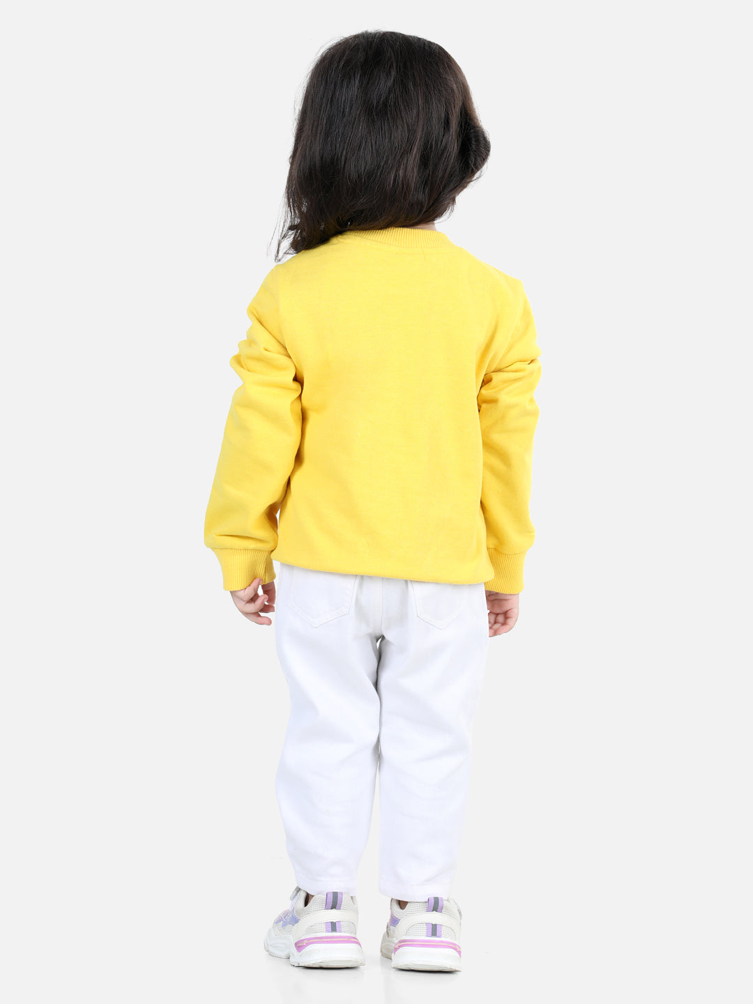 BownBee Full Sleeve Sweatshirt for Girls- Yellow