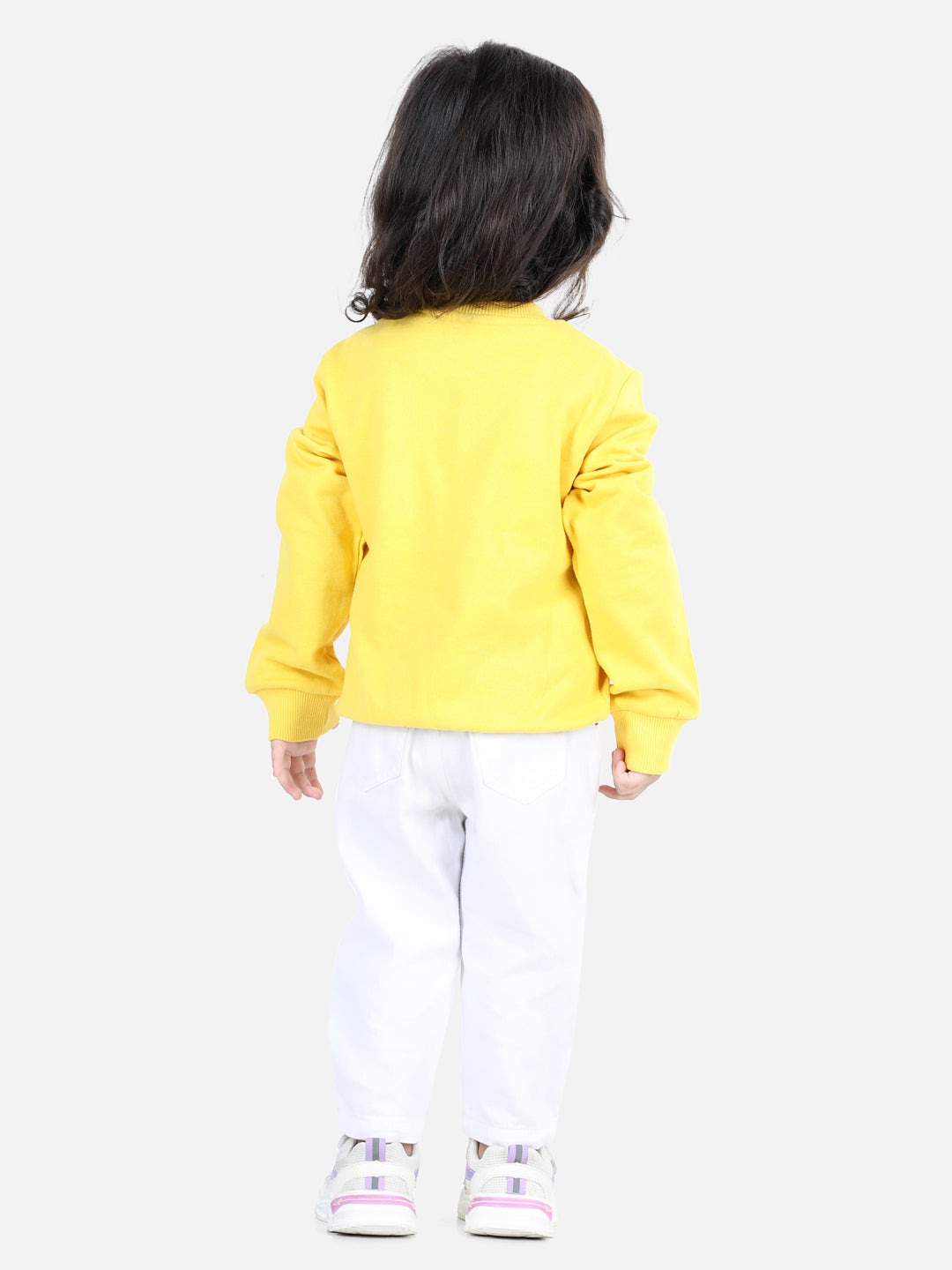 BownBee Full Sleeve Sweatshirt for Girls- Yellow