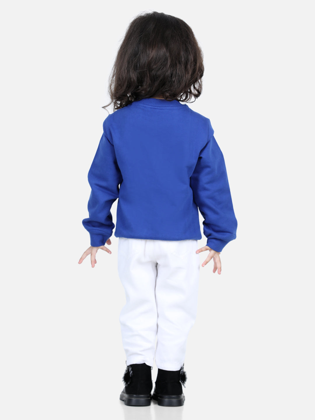 BownBee Full Sleeve Sweatshirt for Girls- Blue