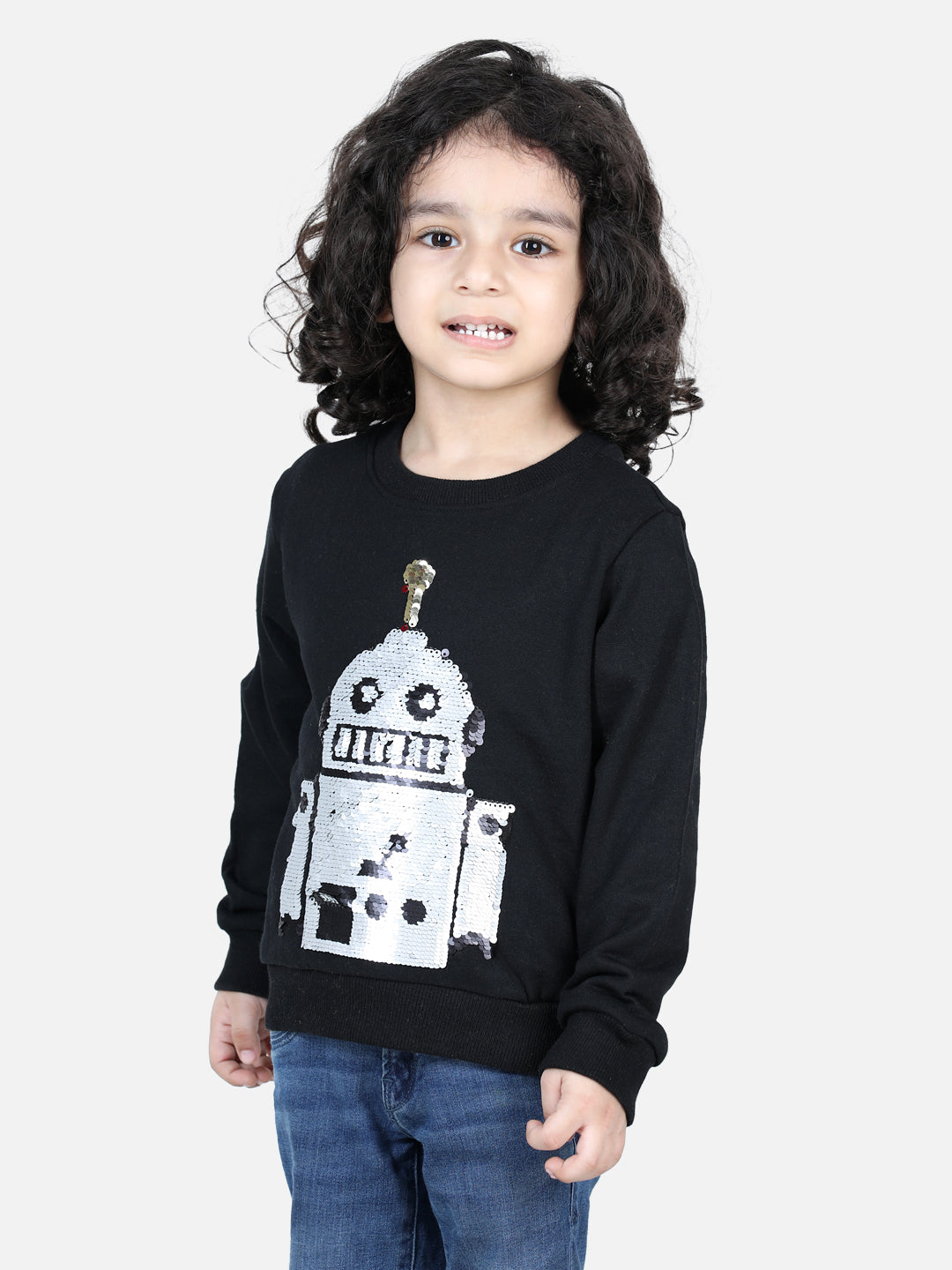 BownBee Full Sleeve Sweatshirt for Boys- Black