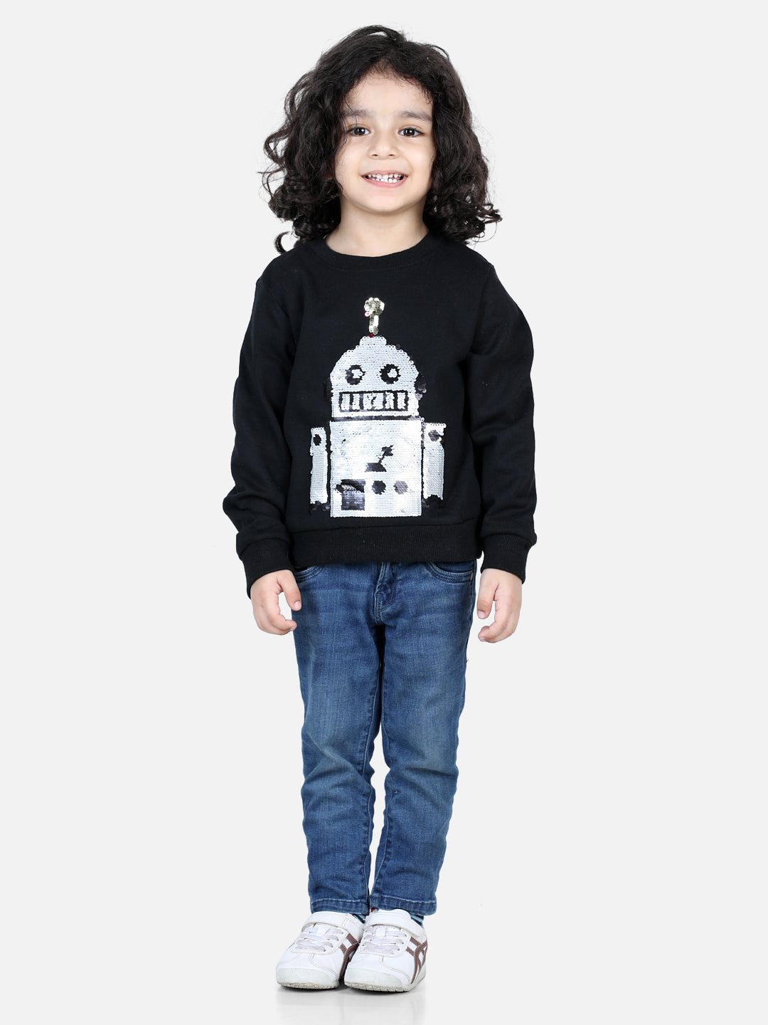 BownBee Full Sleeve Sweatshirt for Boys- Black