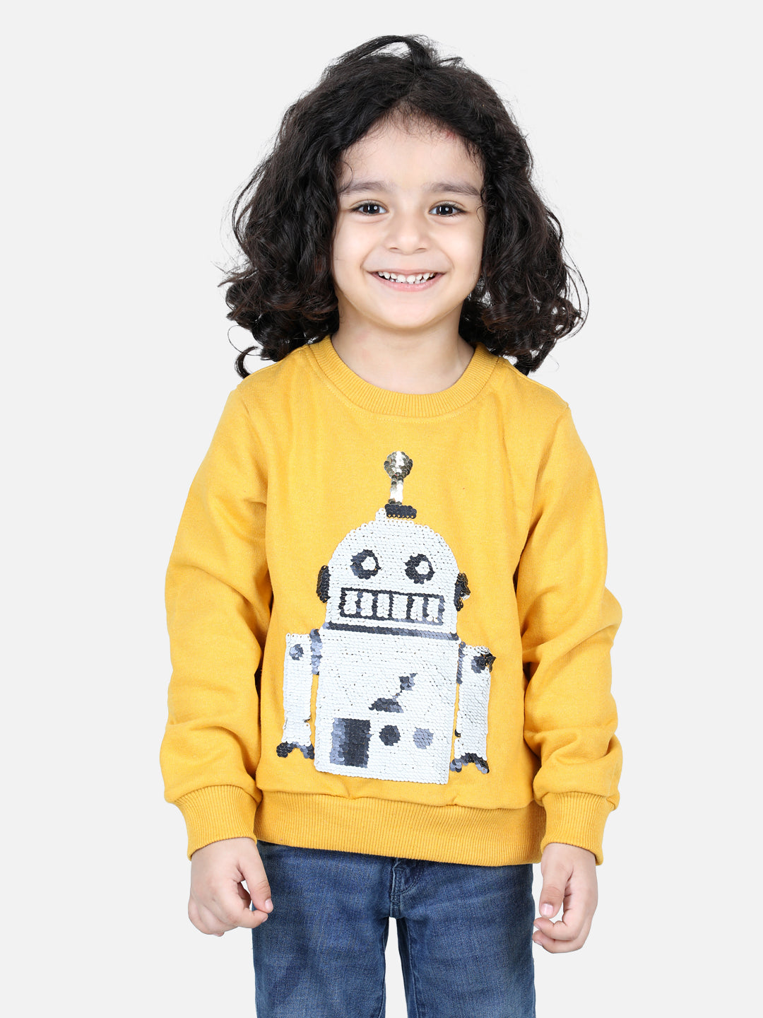 BownBee Full Sleeve Sweatshirt for Boys- Yellow