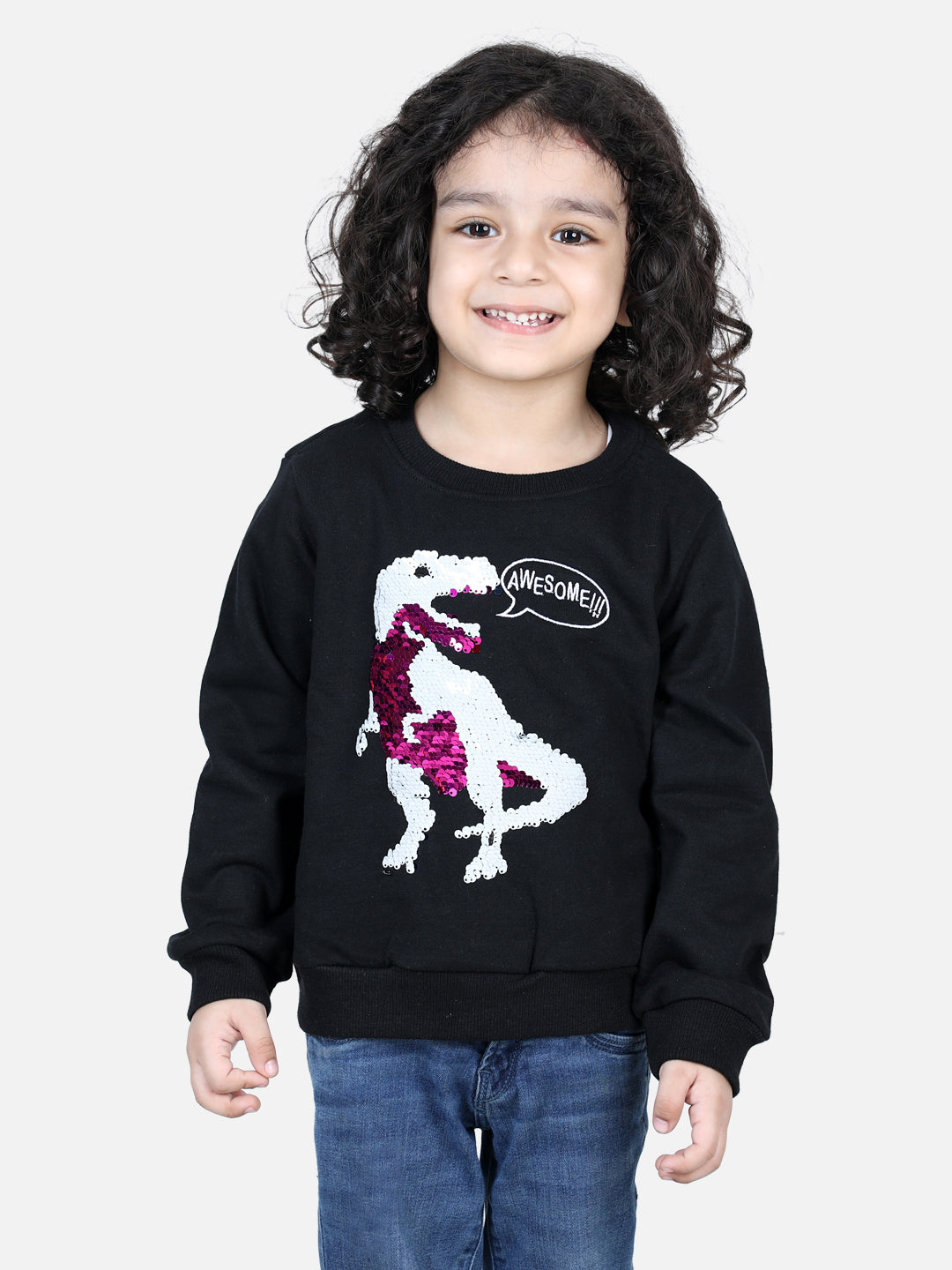 BownBee Full Sleeve Sweatshirt for Boys- Black