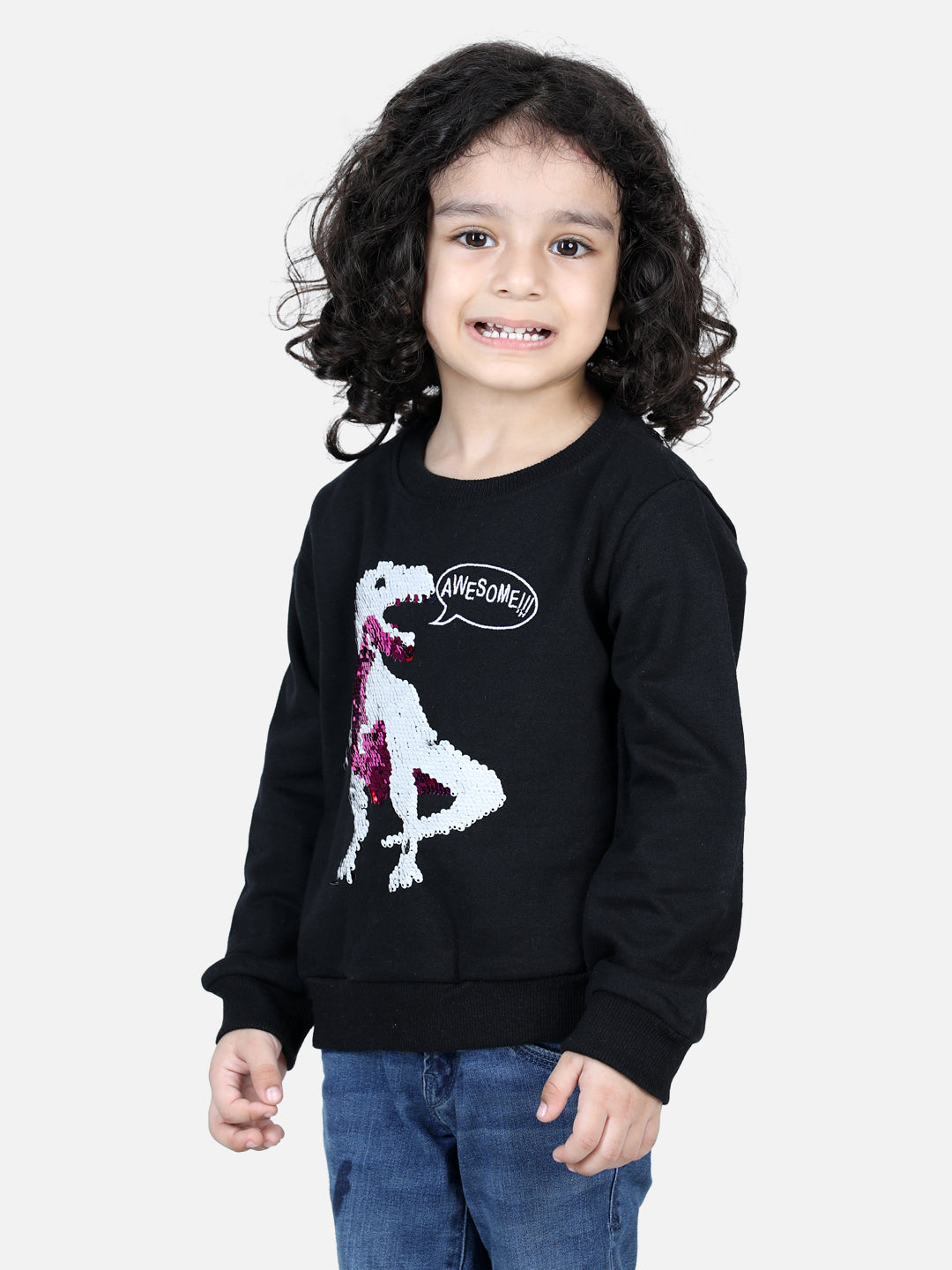 BownBee Full Sleeve Sweatshirt for Boys- Black