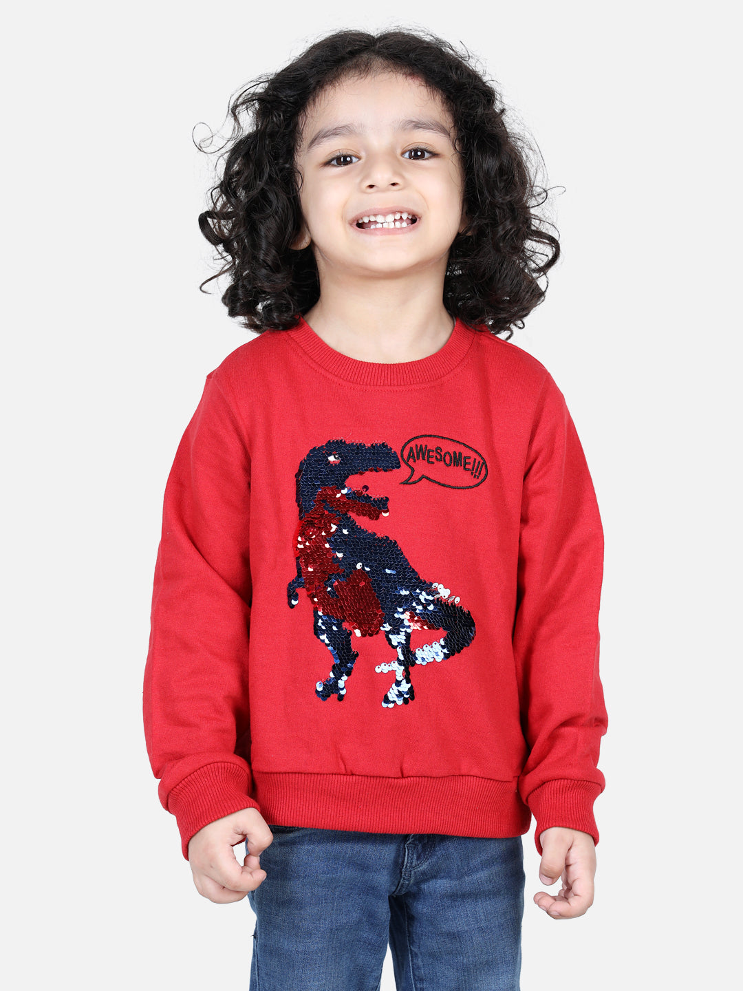 BownBee Full Sleeve Sweatshirt for Boys- Red