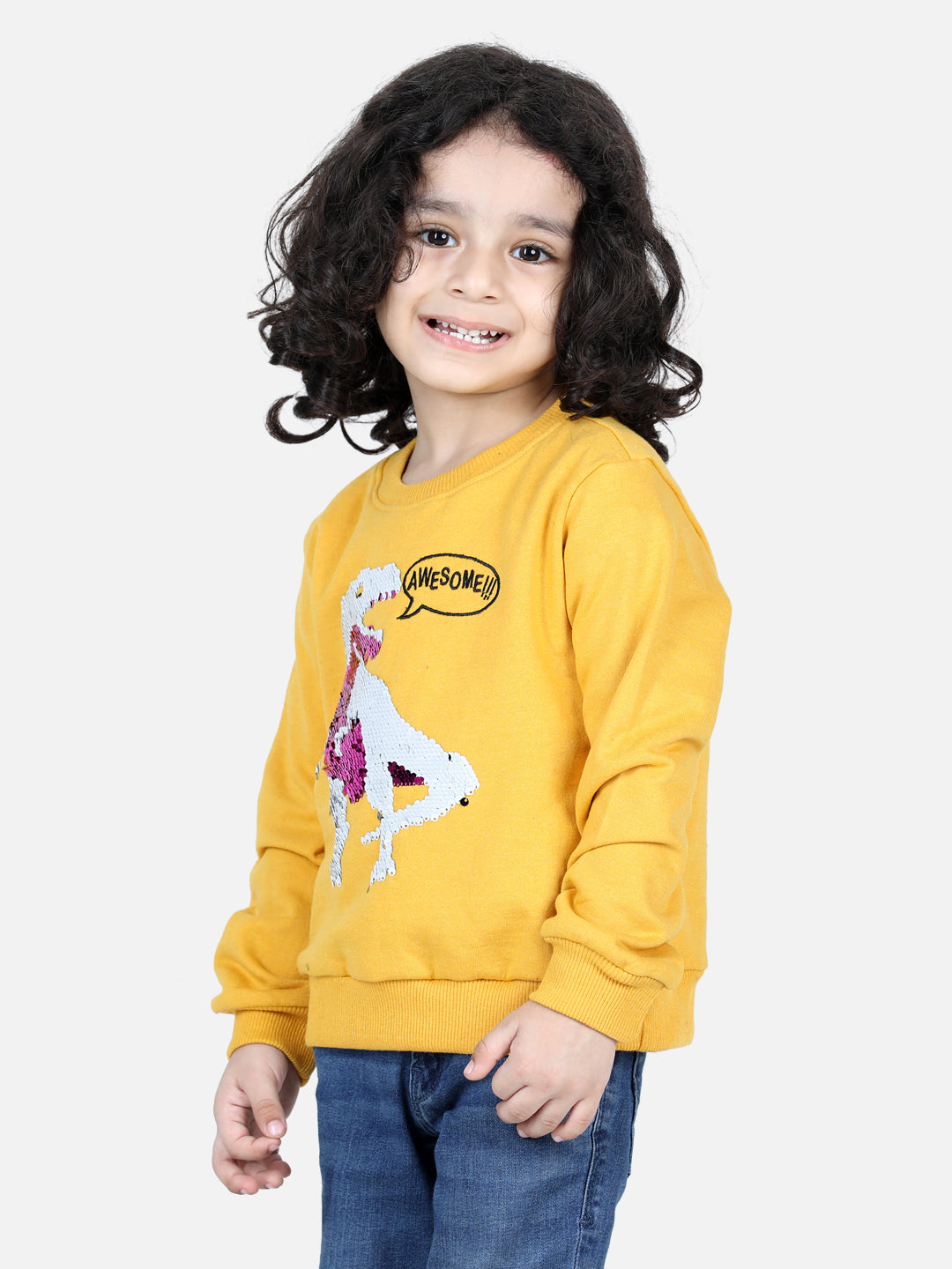 BownBee Full Sleeve Sweatshirt for Boys- Yellow