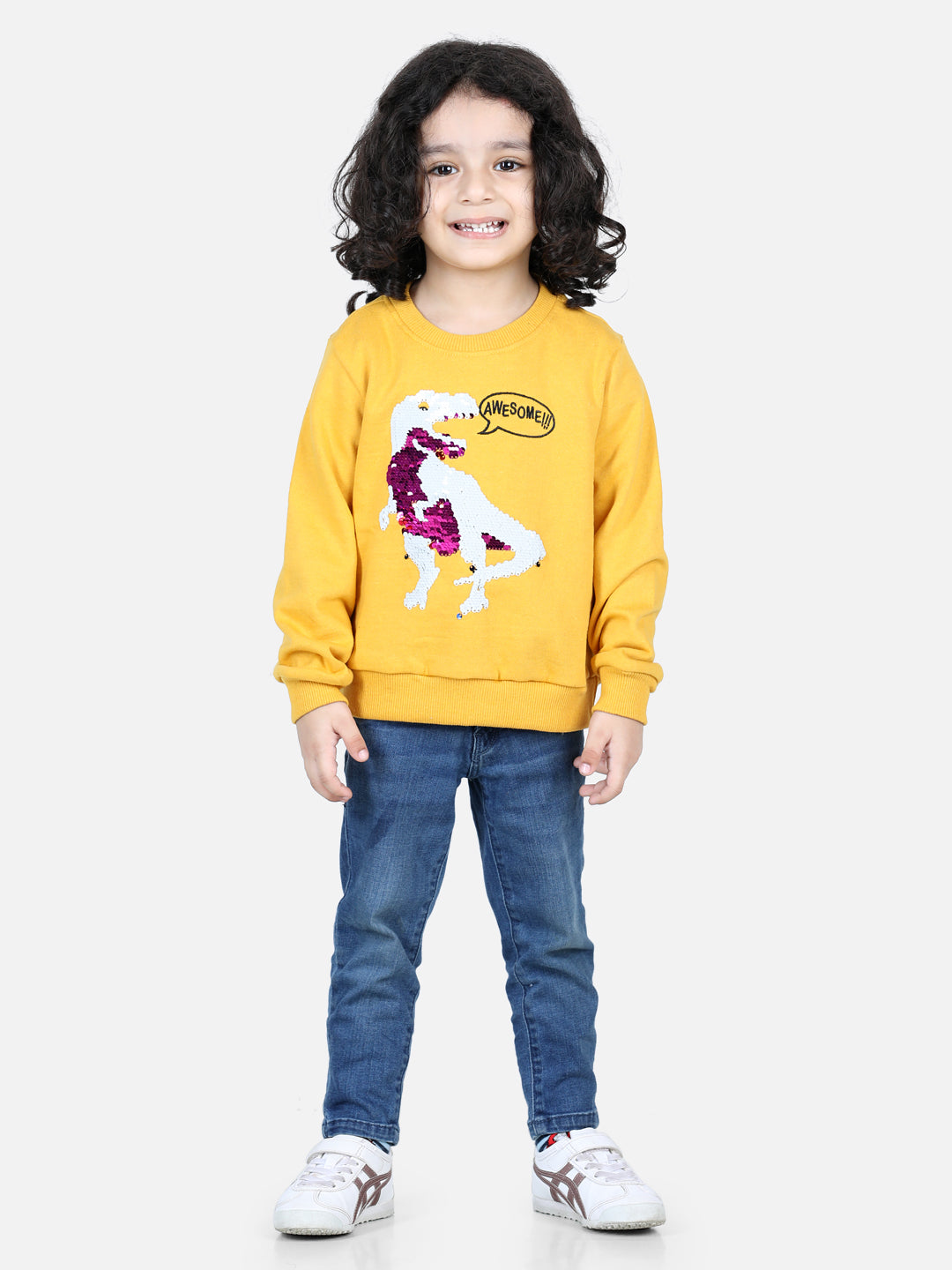 BownBee Full Sleeve Sweatshirt for Boys- Yellow