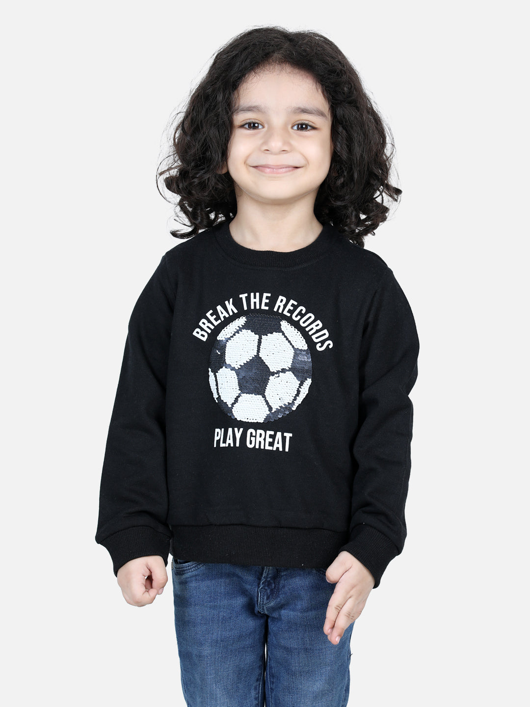 BownBee Full Sleeve Sweatshirt for Boys- Black