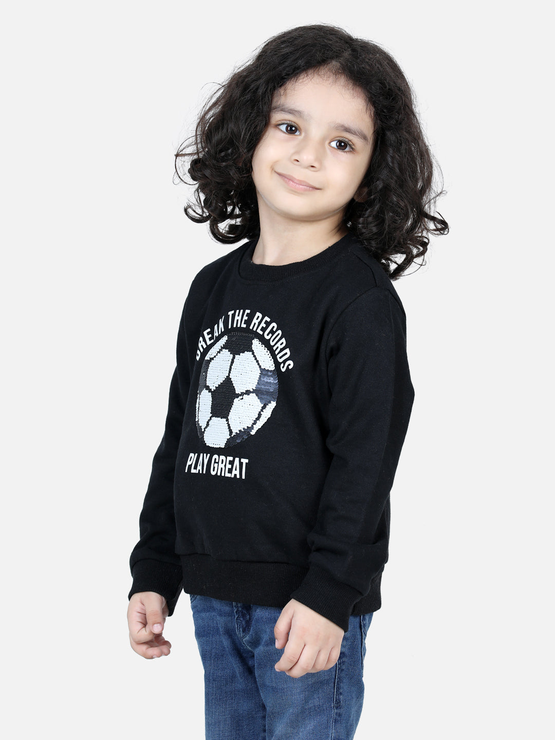 BownBee Full Sleeve Sweatshirt for Boys- Black