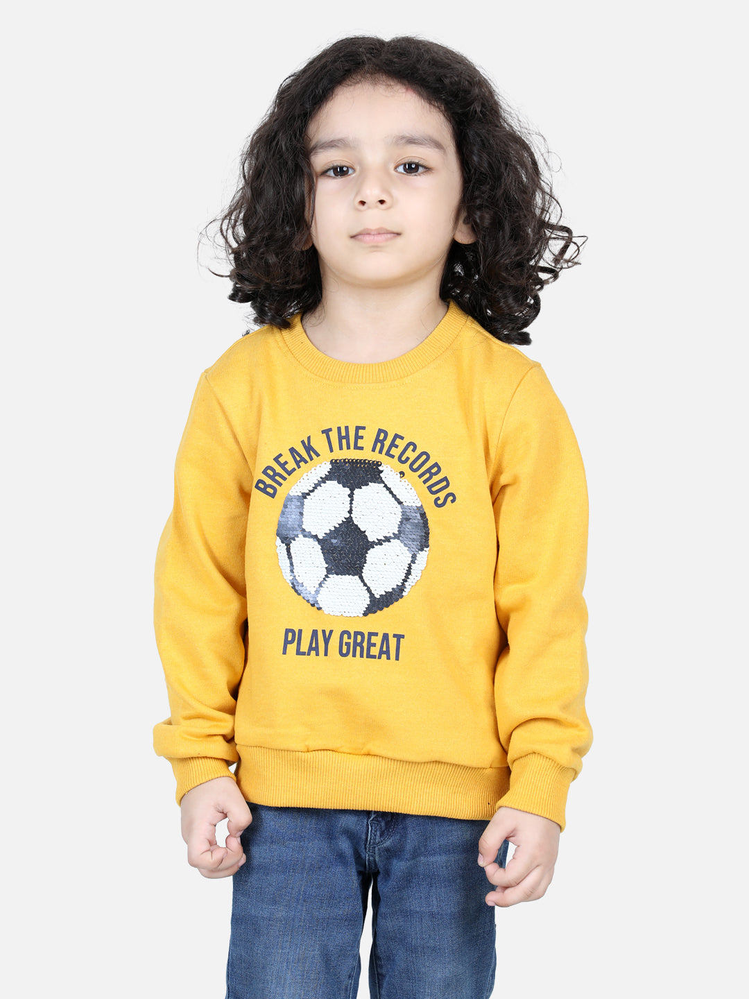 BownBee Full Sleeve Sweatshirt for Boys- Yellow